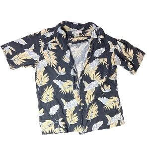 Doca Classics Island Men's L Button Up Short Sleeve Silk Cotton‎ Tropical Shirt